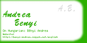 andrea benyi business card