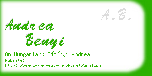 andrea benyi business card